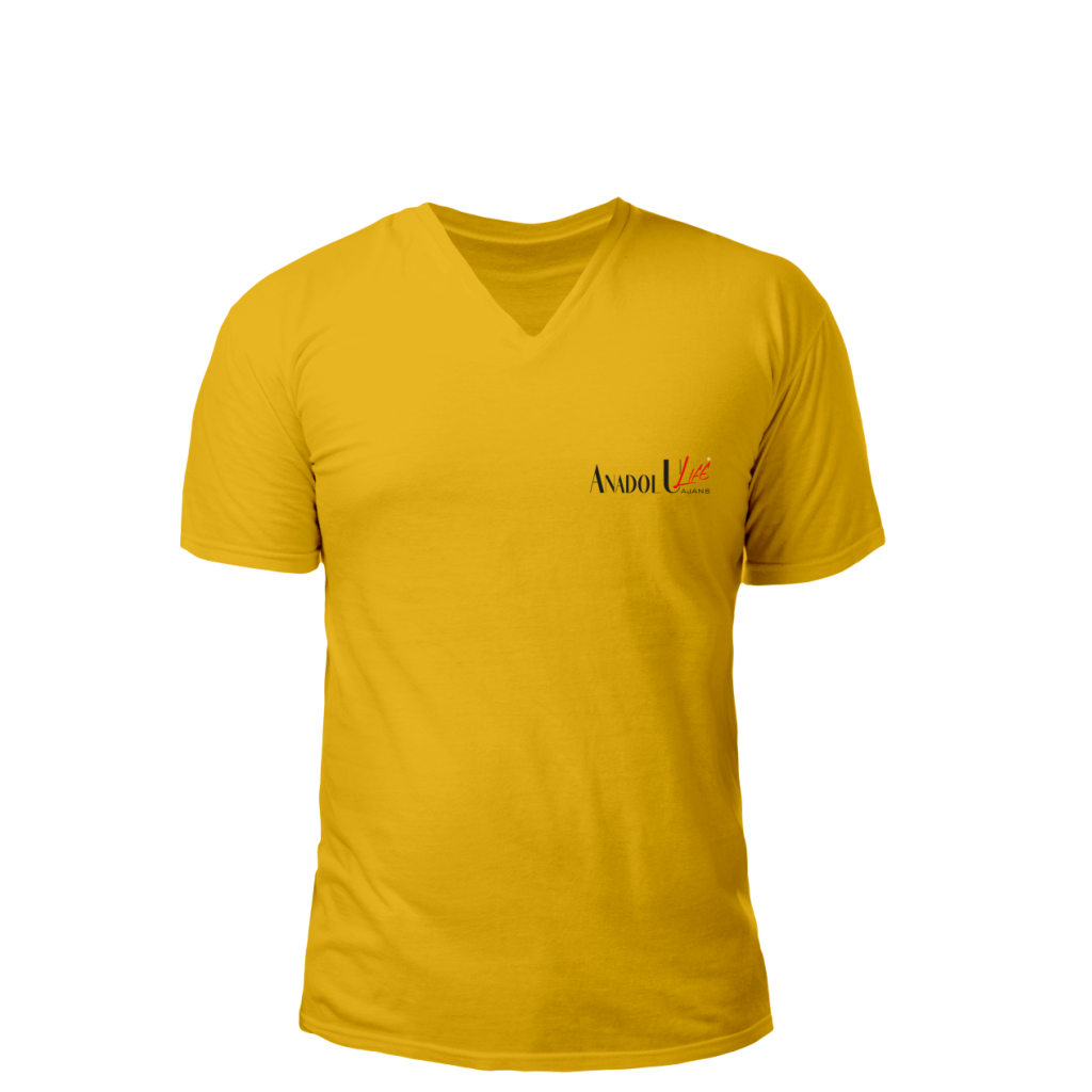 V Yaka T-Shirt Sarı