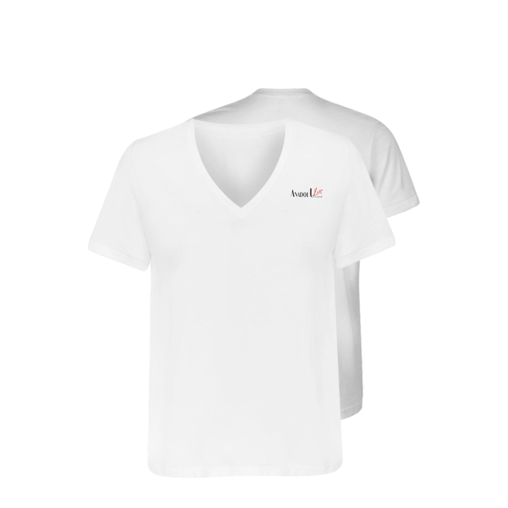 V Yaka T-Shirt Beyaz